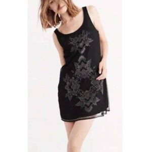 Abercrombie & Fitch Embroidered Beaded Cocktail Dress Black Size Small